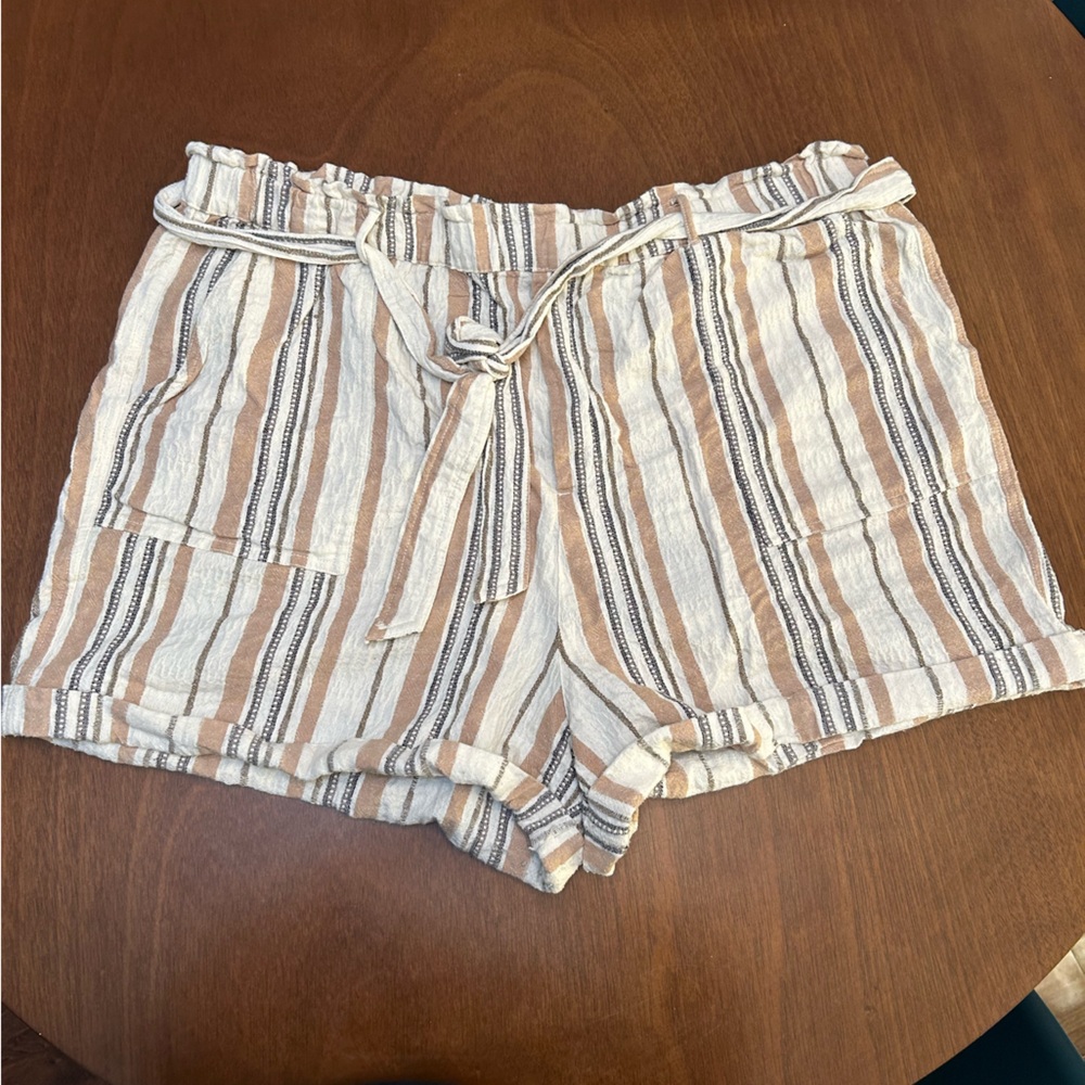 Lucky Brand Striped Beige and White Shorts